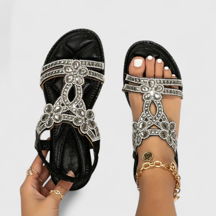 Walkable women's orthopedic sandals with stylish beads, ideal for summer comfort & everyday wear.