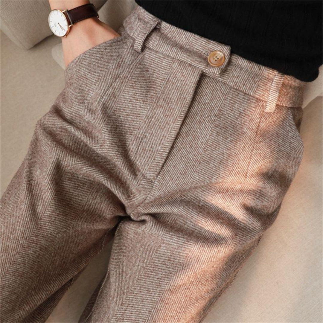Spring tailored men's ankle-length pants. Modern slim fit trousers perfect for smart casual & office wear.
