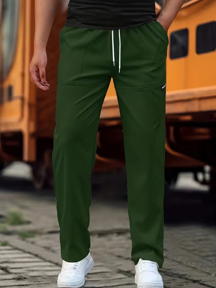 Timeless men's casual straight-leg trousers, combining comfort, classic style, and everyday versatility.
