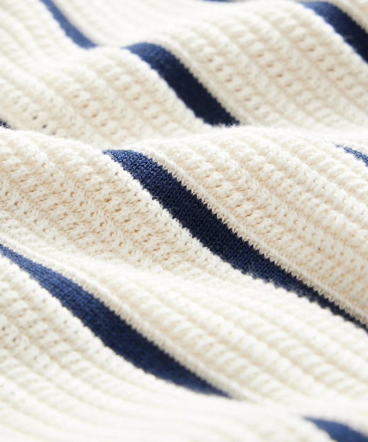 White men's vertical striped button-down shirt. Casual short sleeve top, great for summer fashion & smart casual looks.