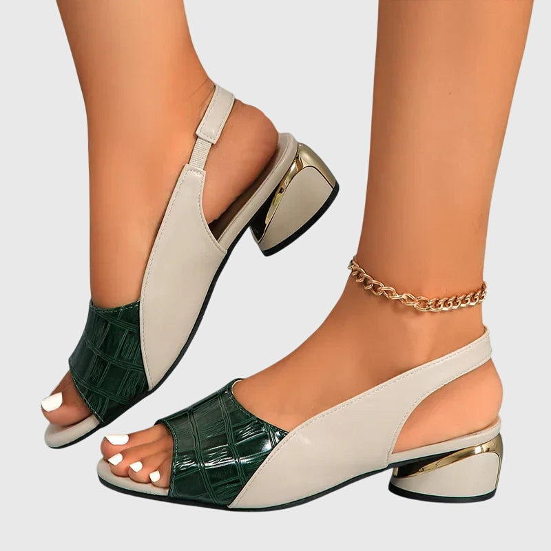 Chic ladies footwear: elegant block heel sandals providing comfort & style for versatile summer fashion.