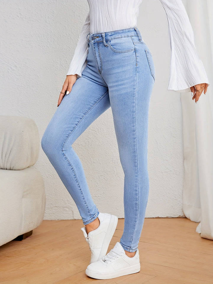 Stylish women's Emma skinny jeans, flattering high-rise fit, ideal for chic everyday autumn & winter casual fashion.