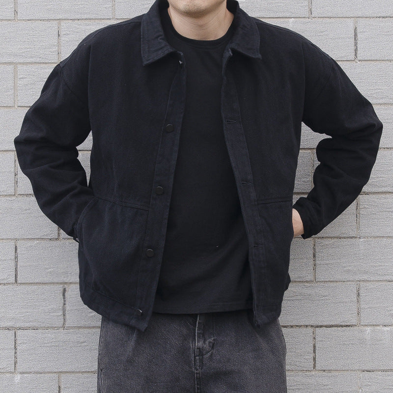 Men's stylish button-down casual jacket. Versatile outerwear with a comfortable, relaxed fit for everyday wear.