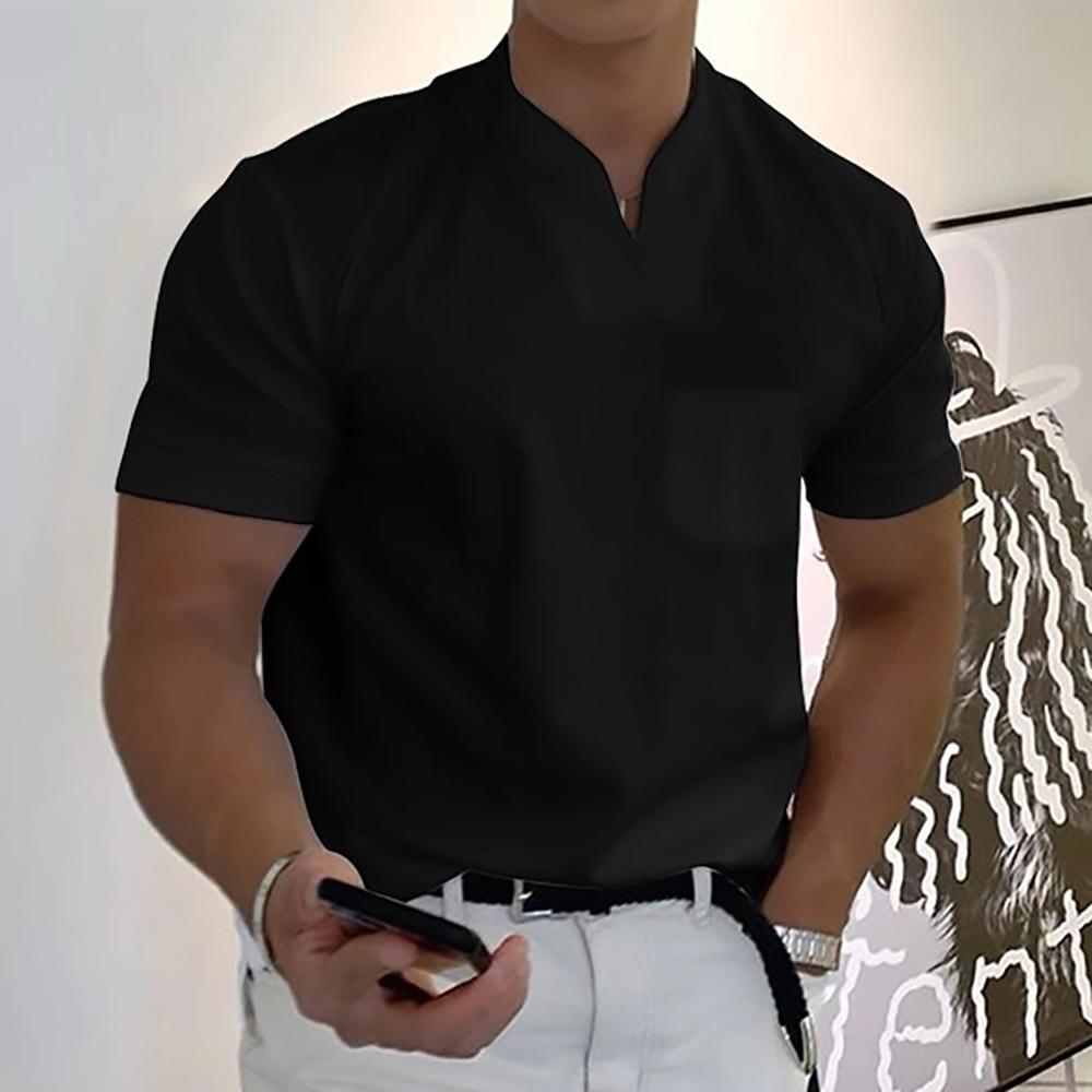 Classic collared men's short sleeve polo shirt with button placket, wardrobe essential.