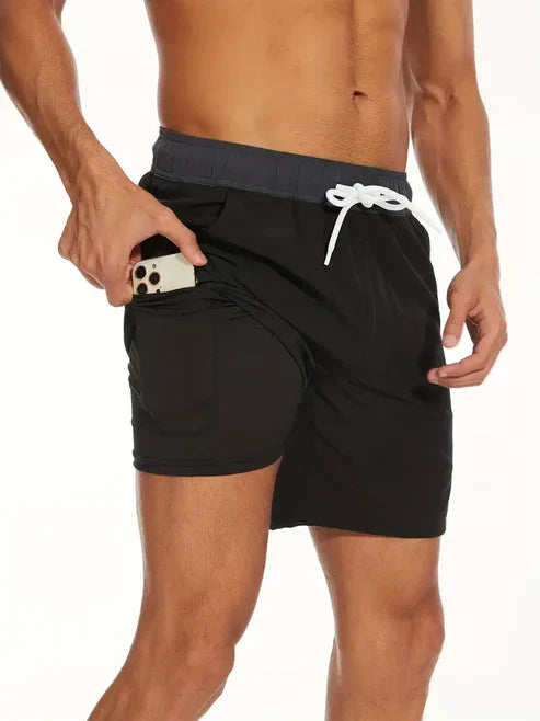 Durable quick-drying men's shorts, essential for summer beach fashion, activewear & casual outings.