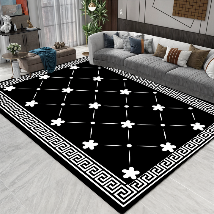Geometric checkerboard 3D illusion door mat, perfect for a modern hallway entrance. Non-slip, easy-clean home decor.