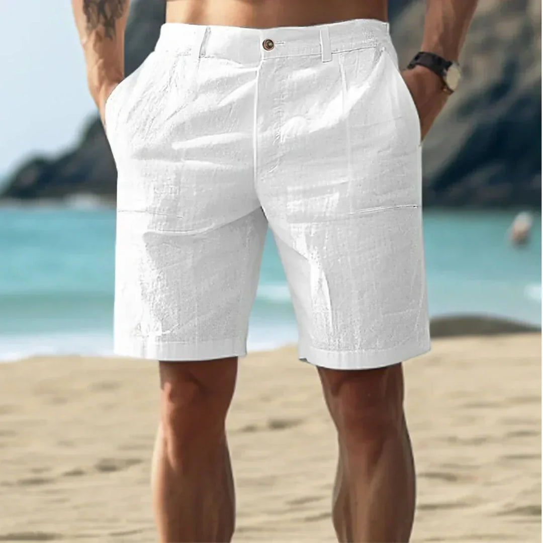Men's lightweight summer chino shorts in a versatile color, ideal for casual warm weather everyday wear.