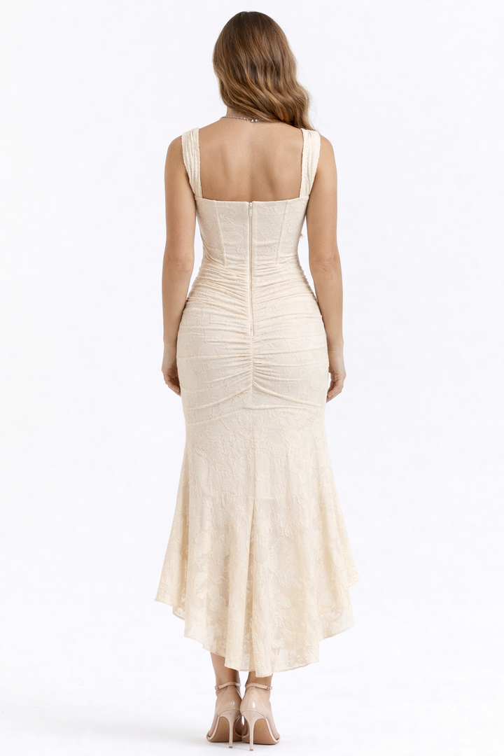 Chic women's cowl neck midi dress, an elegant slip style perfect for special evening events. Timeless design.