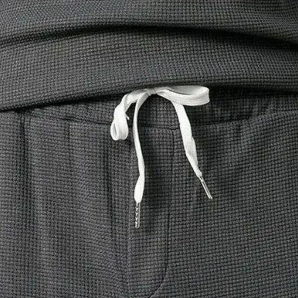 Soft men's relaxed fit tracksuit. Two-piece pullover and elastic waist pants for ultimate comfort loungewear.