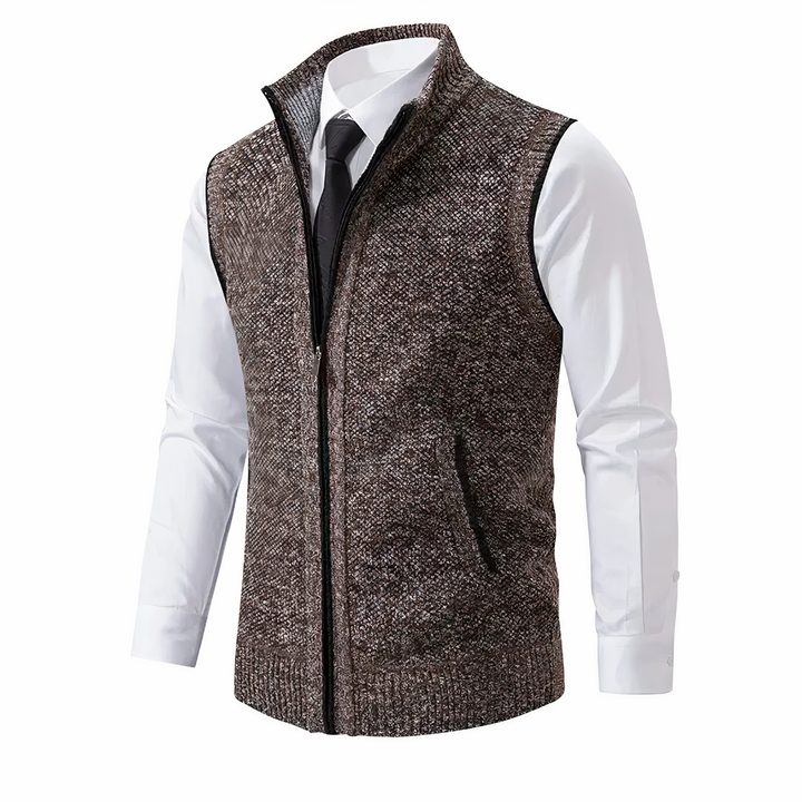 Men's versatile zip-up vest, perfect for layering over shirts, offering casual style and comfort for everyday.