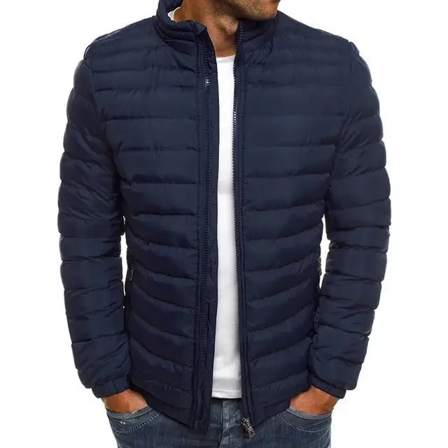 New men's lightweight jacket with stand-up collar, perfect casual outerwear for mid-season and everyday fashion.