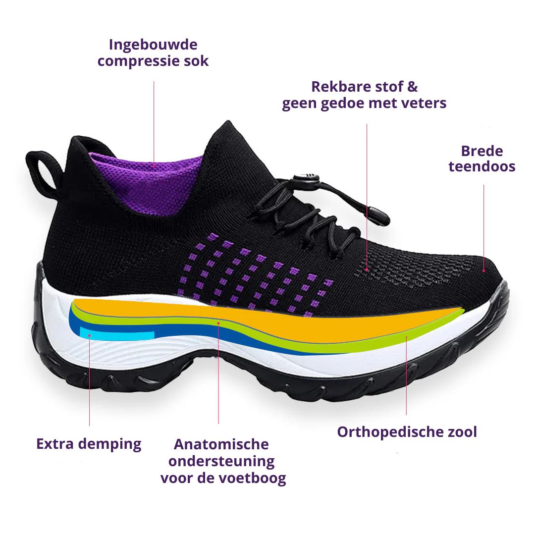 Lightweight women's walking sneakers, ideal for daily wear, with orthopedic pain relief.