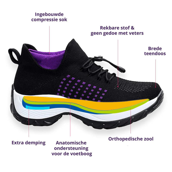Lightweight women's walking sneakers, ideal for daily wear, with orthopedic pain relief.