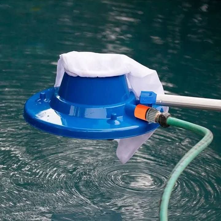 Powerful water pressure pool cleaner with hose connection for efficient debris removal & wall cleaning. Chemical-free.