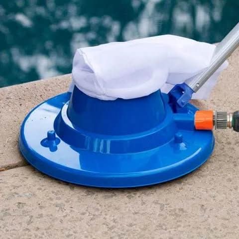 Versatile hot tub & pond cleaner. Water pressure system for easy, chemical-free debris removal & pool maintenance.