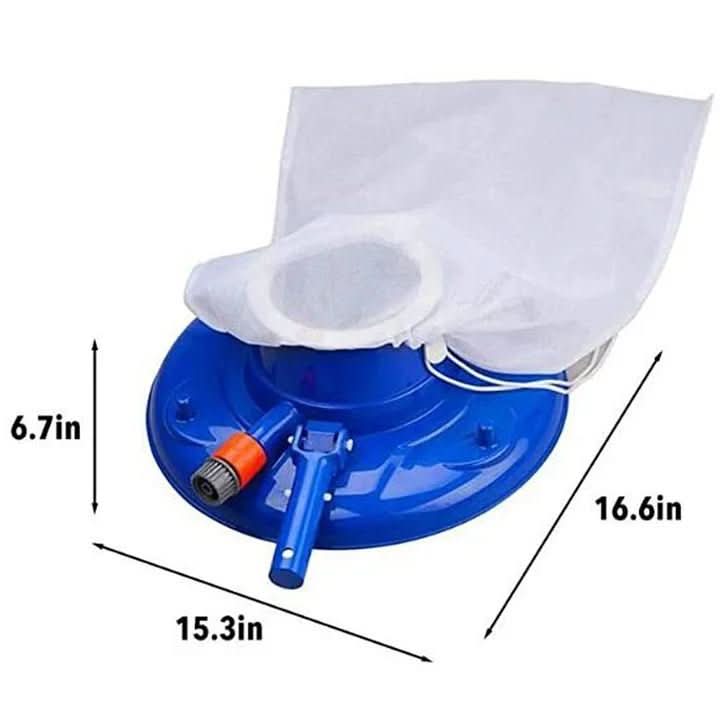 Efficient pool cleaner tool for quick bottom & wall cleaning. Water pressure system ensures effortless debris removal.