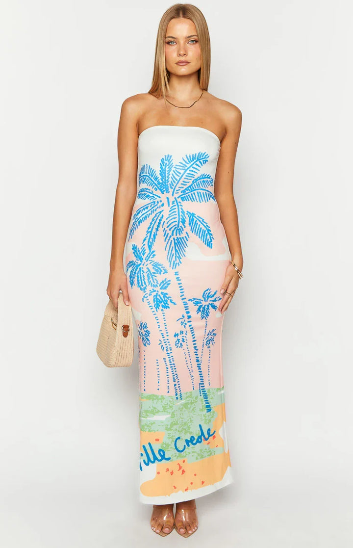 Women's occasion maxi dress with a dreamy floral print, elegant and comfortable.