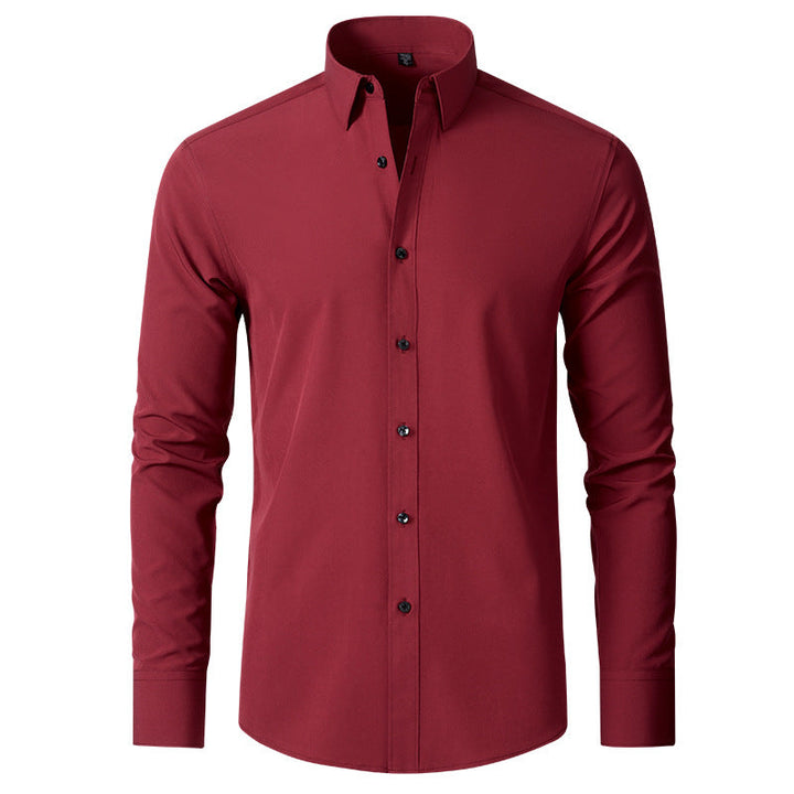 Fashionable men's slim fit stretch dress shirt. Wrinkle-resistant & long sleeve, great for formal or business style.