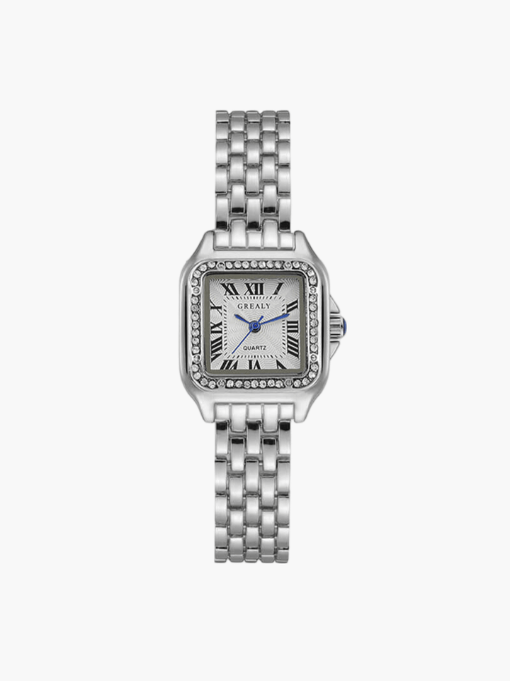 Elegant women's square wrist watch. Premium quartz movement, a sophisticated fashion accessory.