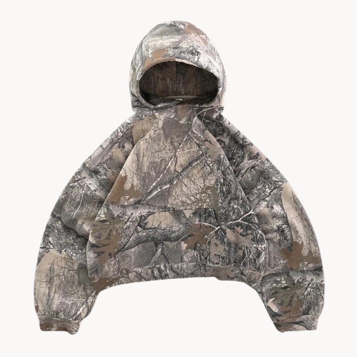 Urban Camo Oversized Unisex Hoodie for a relaxed streetwear look, perfect for casual urban fashion.