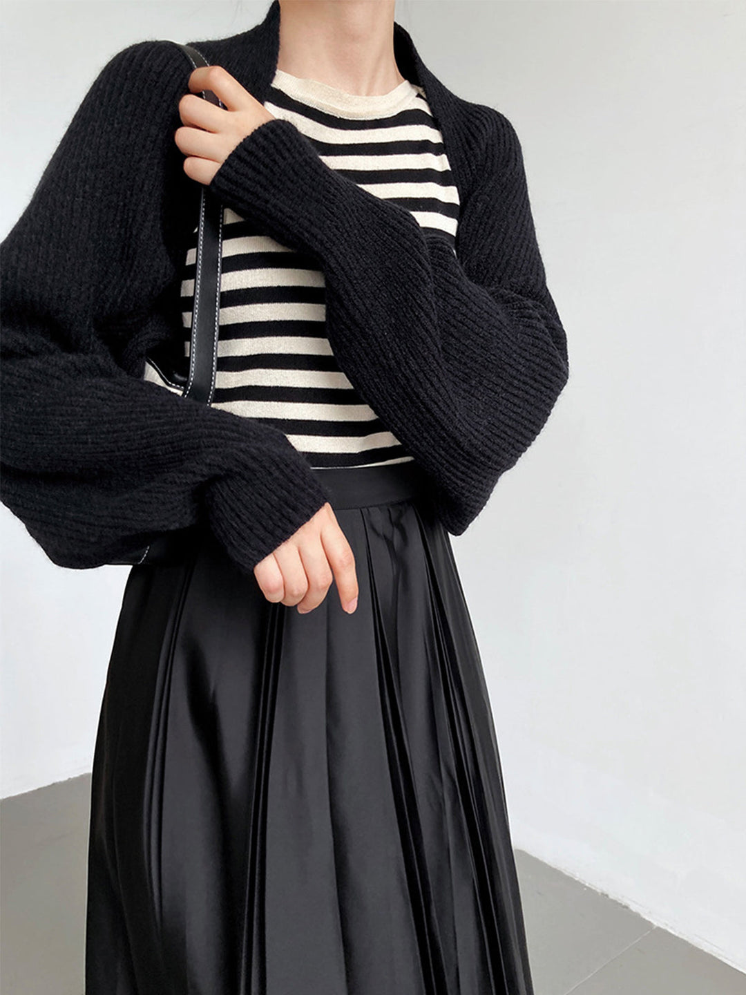 Fashionable women's long sleeve bolero cardigan. Perfect for elegant layering, chic and comfortable.