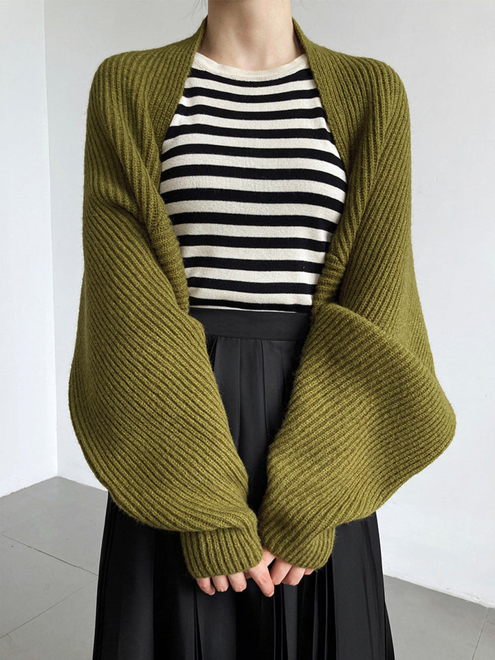 Elegant women's long sleeve bolero cardigan. Chic, lightweight fashion layer, ideal for dresses & tops.