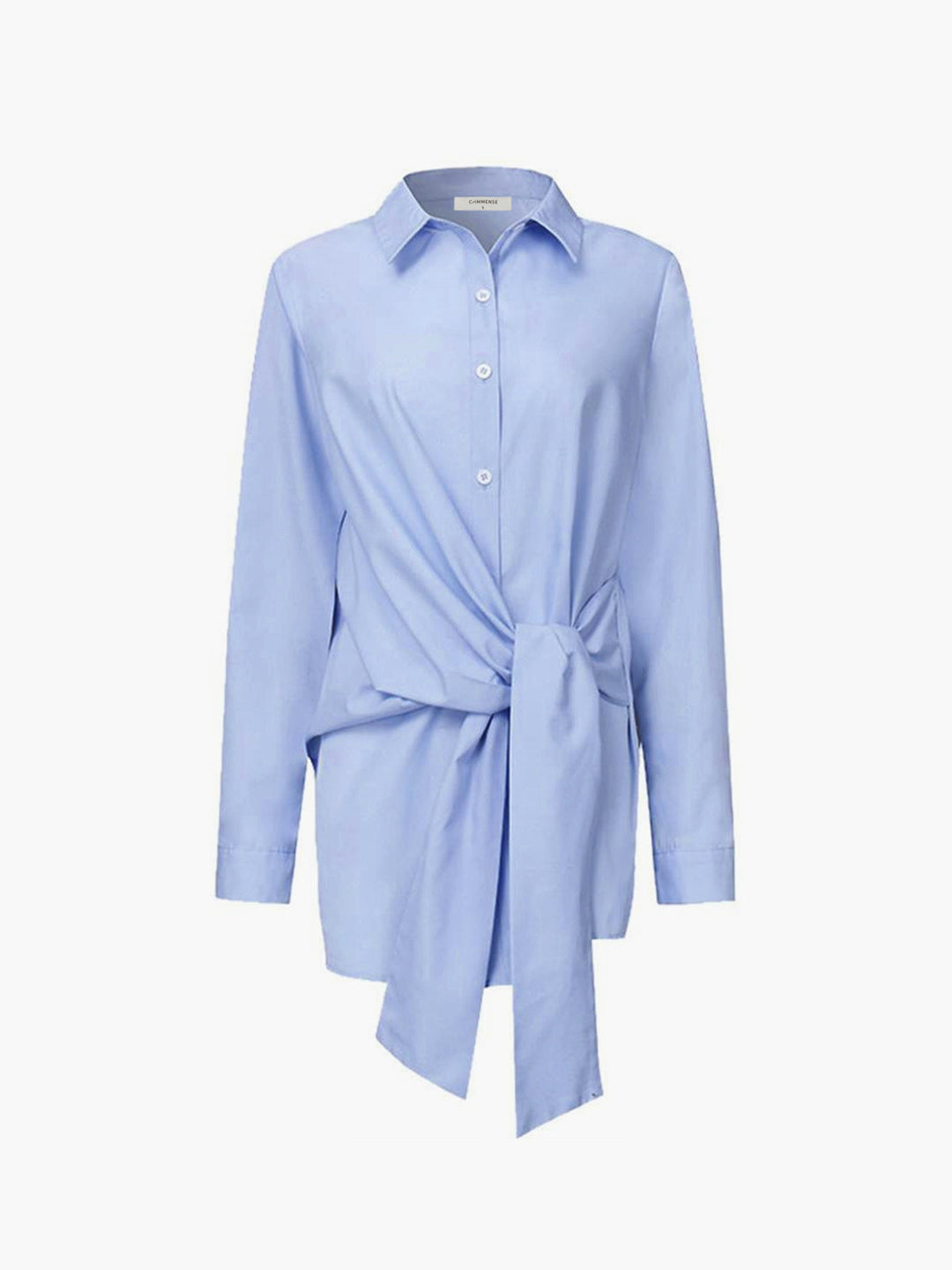 Sophisticated women's tie-waist shirt, a comfortable and elegant long-sleeve top for modern women.