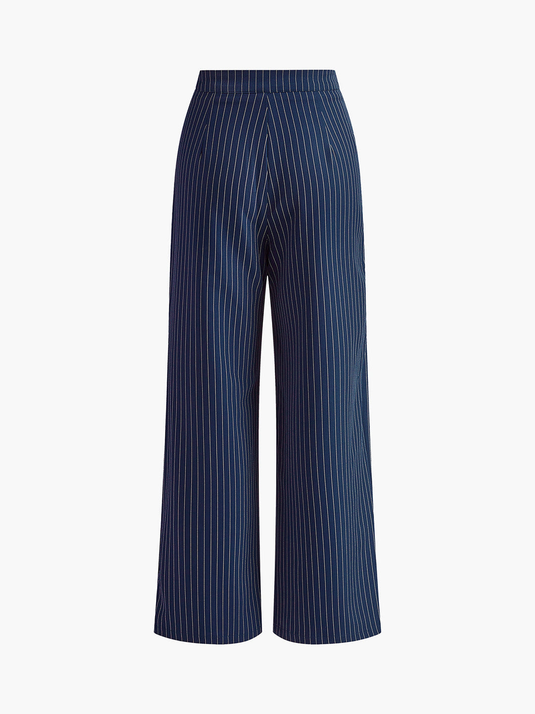 Modern high waist wide leg pinstripe trousers, a chic and comfortable choice for women's fashion.