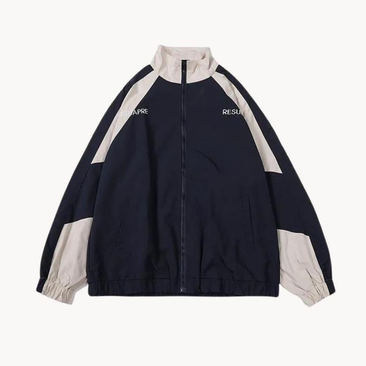 Men's Meridian performance track jacket in blue, ideal for athletic wear, workouts, and active lifestyles.