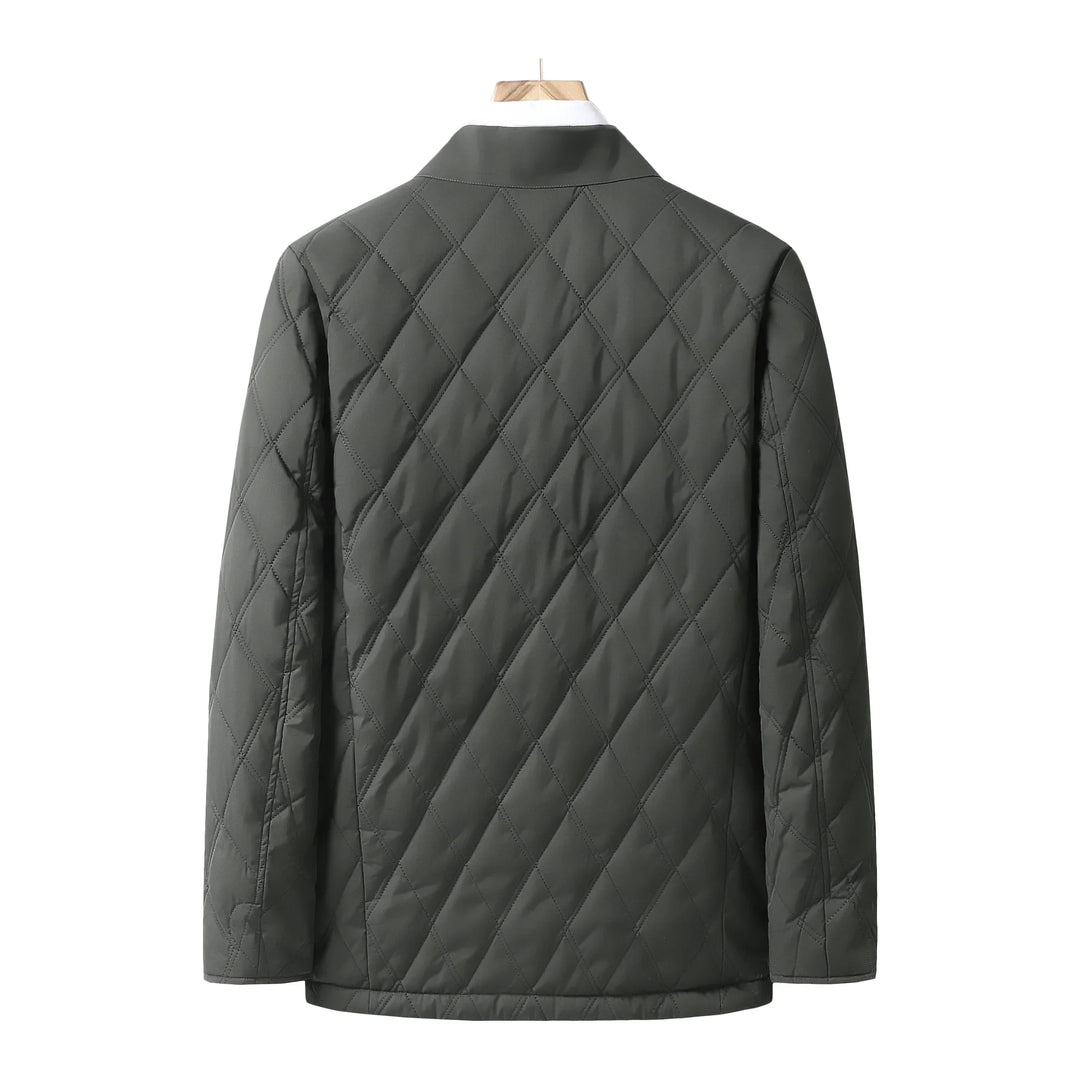 Men's waterproof quilted jacket, a stylish and functional outerwear piece for fall and winter seasons.