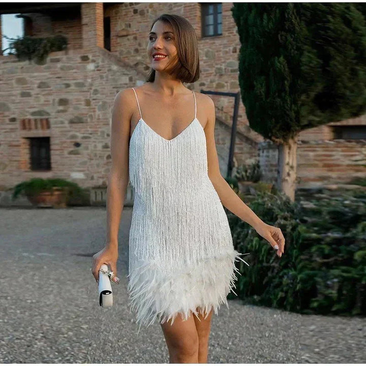 Elegant women's cocktail dress, perfect for special occasions, evening wear, and formal parties.