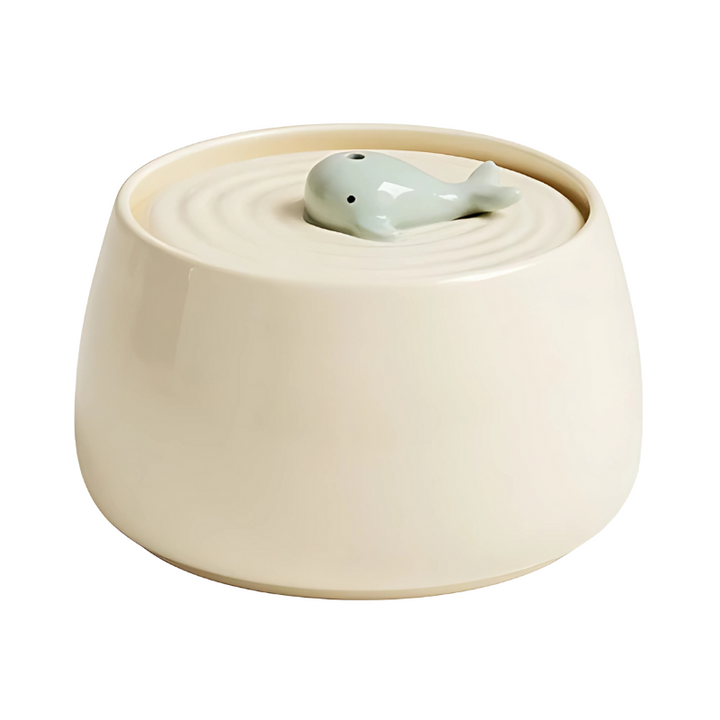 Quiet automatic ceramic pet waterer for cats & dogs, providing filtered, fresh water. Healthy pet hydration.