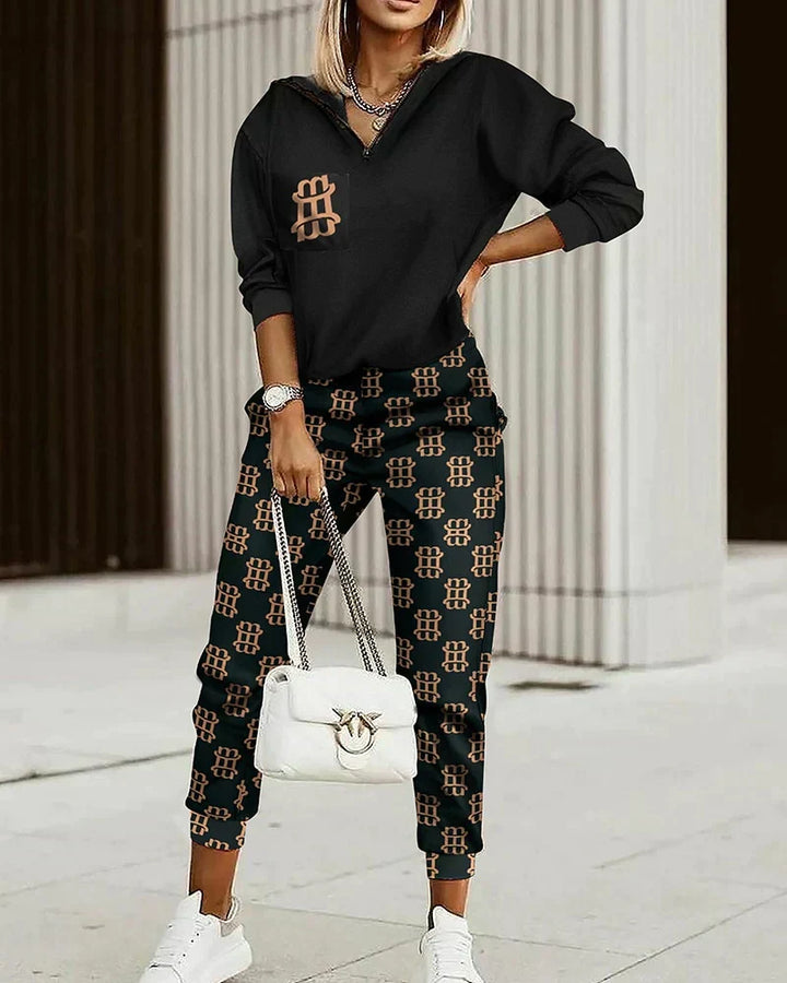 Comfortable women's lounge set, a modern two-piece tracksuit ideal for relaxation or stylish everyday wear.