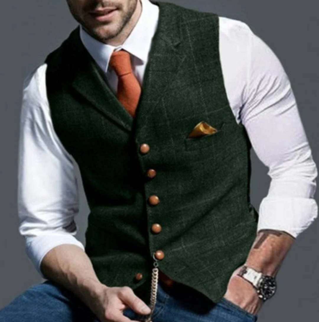 Classic men's slim fit formalwear vest, sharp and versatile for any occasion, from business to wedding.