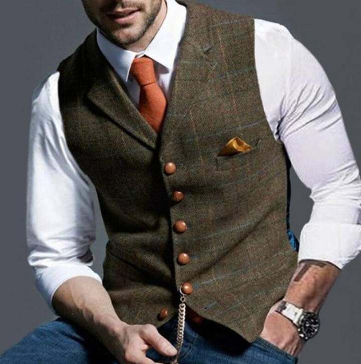 Versatile men's slim fit vest, ideal for business attire, formalwear, or a sharp casual chic layered look.