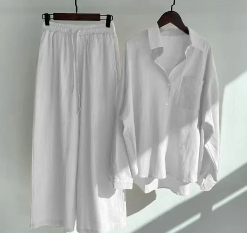 Must-have women's summer two-piece matching outfit, an elegant & comfortable set for resort and casual wear.
