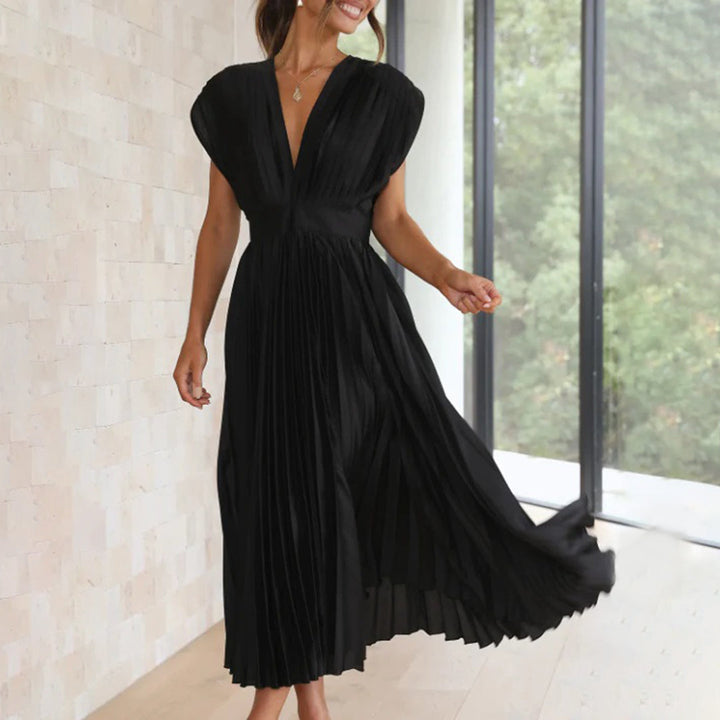 Chic women's party midi dress, offering a flattering and comfortable fit for various events.