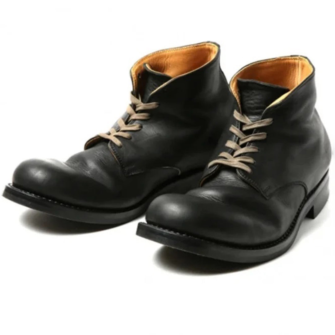 Durable men's brown combat boots with anti-slip sole, offering everyday comfort & versatile casual style.