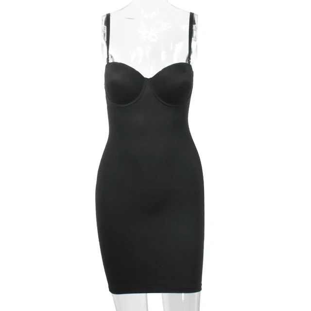 Comfortable women's seamless full body slip dress, offering gentle control and a smooth, slimming silhouette under clothing.