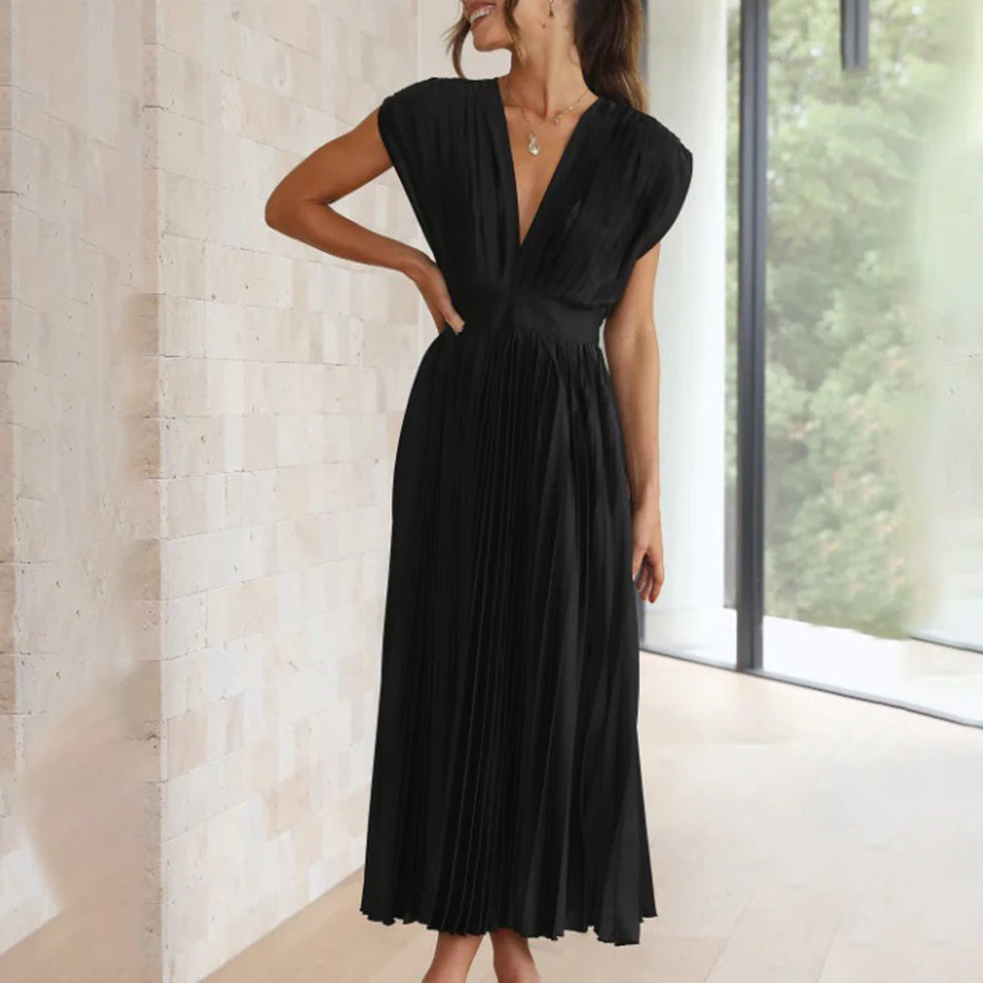 Summer-ready flowy midi dress for women, great for casual wear, date nights, or elegant occasions.
