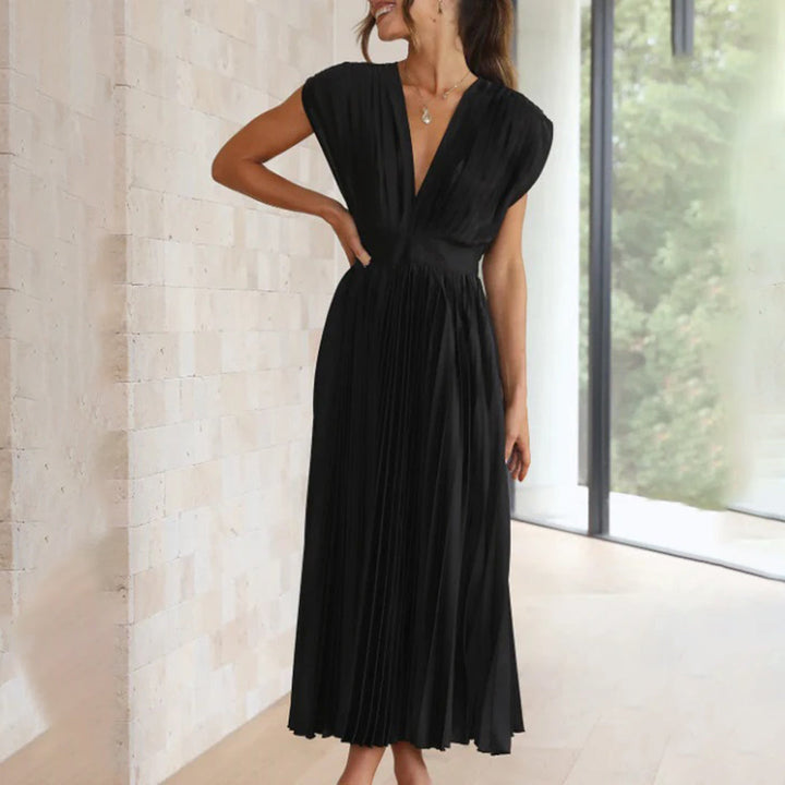 Summer-ready flowy midi dress for women, great for casual wear, date nights, or elegant occasions.