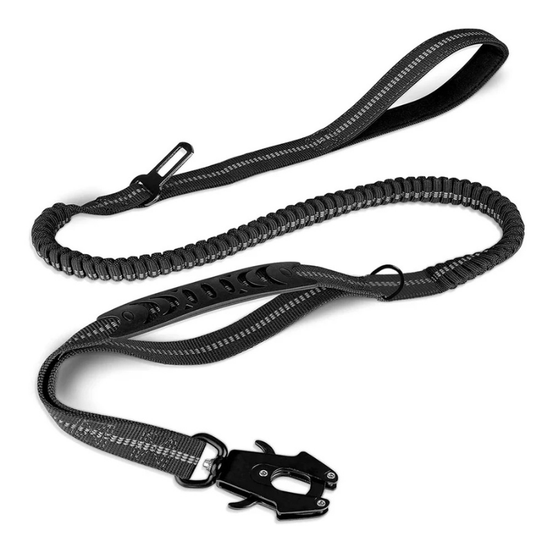Reflective heavy-duty dog leash for enhanced pet safety and control during outdoor adventures.