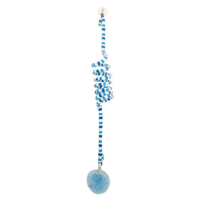 Durable spiral hanging cat toy, perfect for interactive play & stimulating feline exercise.