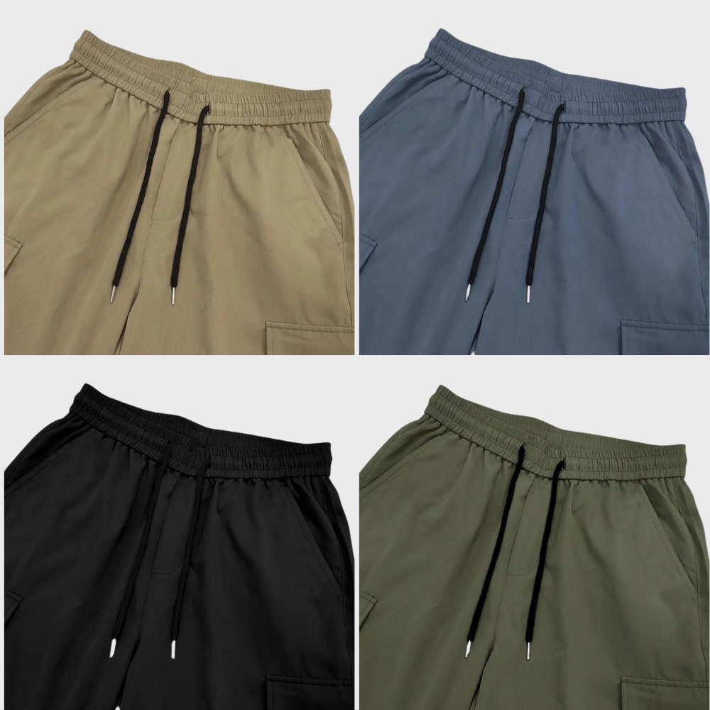Soft, comfortable men's loose fit cargo pants. Ideal everyday wear for relaxed fashion.