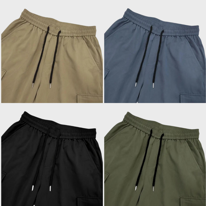 Soft, comfortable men's loose fit cargo pants. Ideal everyday wear for relaxed fashion.