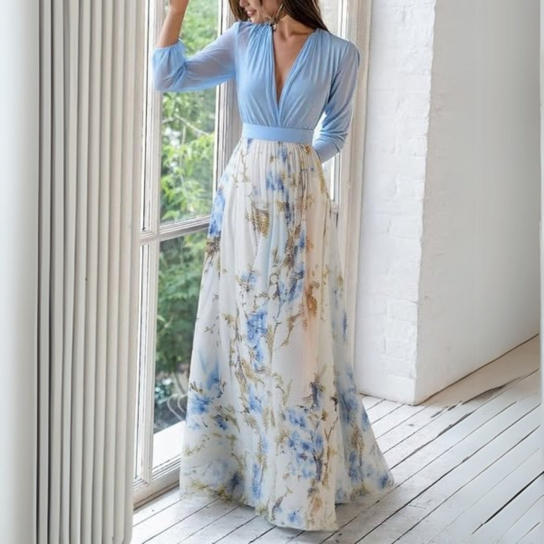 Versatile women's floral print maxi dress. Flowy design, perfect for comfortable summer wear & elegant occasions.