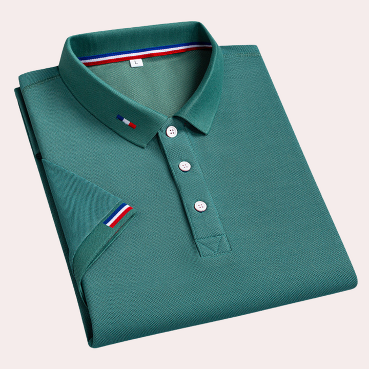 Men's classic leisure polo shirt in a relaxed fit, perfect for everyday casual style. Comfortable short sleeve top.