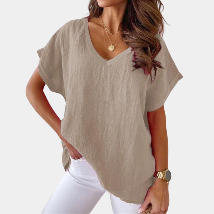 Elegant women's short sleeve t-shirt, comfortable and sophisticated. Perfect for casual wear & everyday fashion.