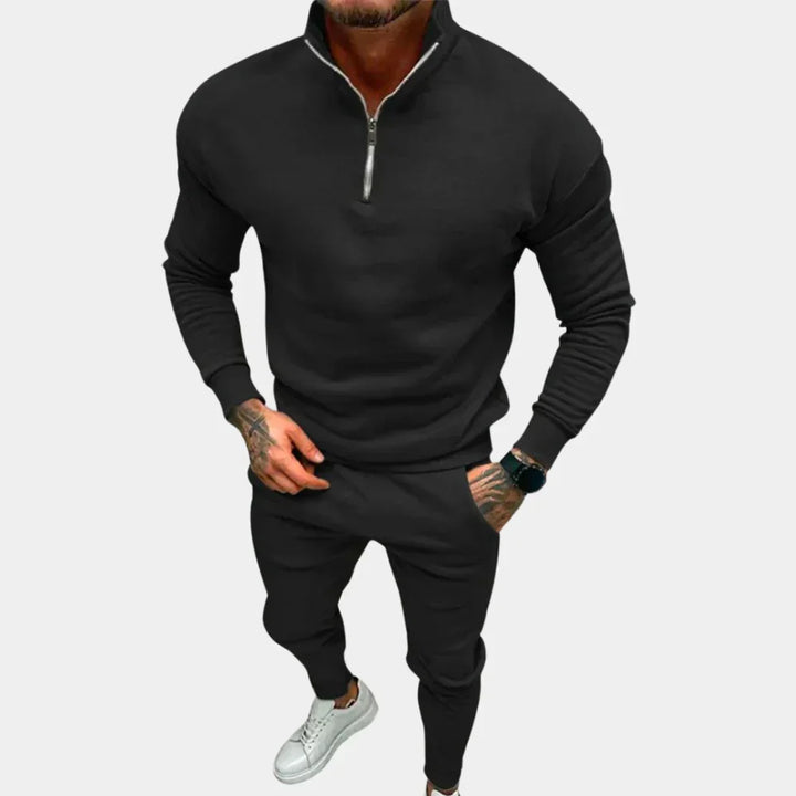 Men's slim-fit jogging suit in a sporty fabric, perfect for athletic wear, casual style, or activewear comfort.