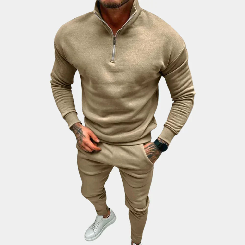 Sporty men's two-piece jogging suit offering modern style and comfort for casual wear, gym, or active lifestyle.